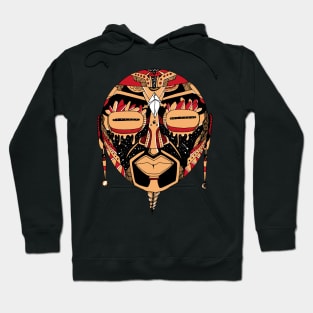 Red and Cream African Mask 2 Hoodie